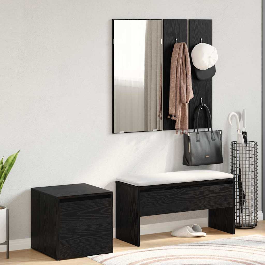 vidaXL Flurmöbel-Set 3 pcs Schwarz Eichen-Optik 80 x 31 x 40 cm
