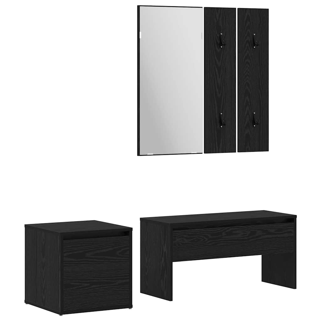 vidaXL Flurmöbel-Set 3 pcs Schwarz Eichen-Optik 80 x 31 x 40 cm