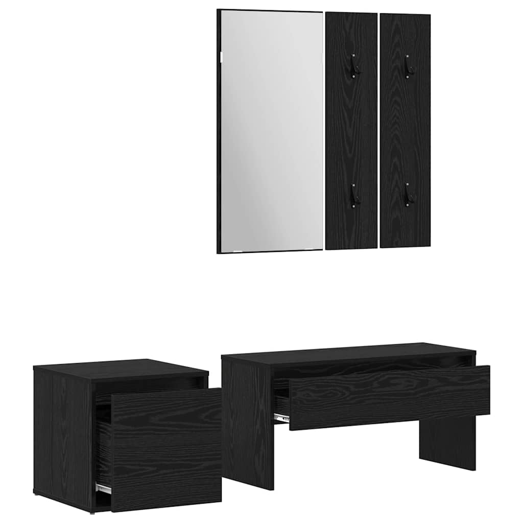 vidaXL Flurmöbel-Set 3 pcs Schwarz Eichen-Optik 80 x 31 x 40 cm