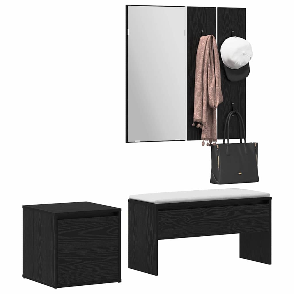 vidaXL Flurmöbel-Set 3 pcs Schwarz Eichen-Optik 80 x 31 x 40 cm