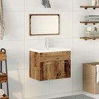 vidaXL Badezimmermöbel-Set Wandmontiert mit Speicher Holzwerkstoff