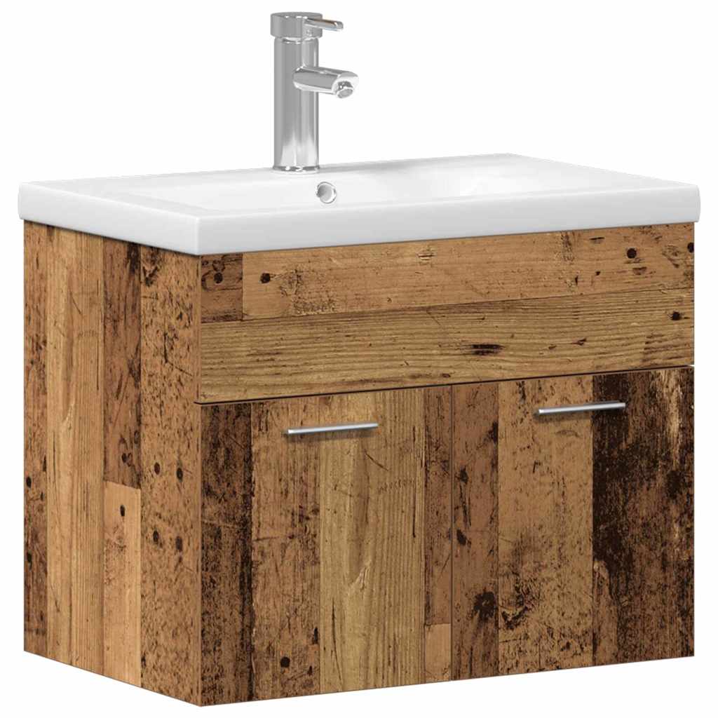 vidaXL Badezimmermöbel-Set Wandmontiert mit Speicher Holzwerkstoff