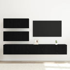 vidaXL TV-Schrankset Wandmontiert 4 pcs Schwarze Eiche Holzwerkstoff