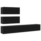 vidaXL TV-Schrankset Wandmontiert 4 pcs Schwarze Eiche Holzwerkstoff