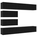 vidaXL TV-Schrankset 6 pcs Schwarz Eichen-Optik Holzwerkstoff