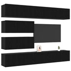 vidaXL TV-Schrankset 6 pcs Schwarz Eichen-Optik Holzwerkstoff