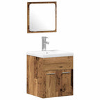 vidaXL Badezimmermöbel-Set Wandmontiert 3 pcs Altholz Holzwerkstoff