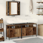 vidaXL Badezimmer Waschbeckenmöbel mit Regal 3 pcs Braun Holzwerkstoff
