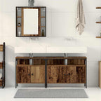 vidaXL Badezimmer Waschbeckenmöbel mit Regal 3 pcs Braun Holzwerkstoff
