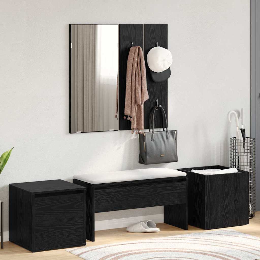 vidaXL Flurmöbel-Set Wandmontiert mit Spiegel 6 pcs Holzwerkstoff