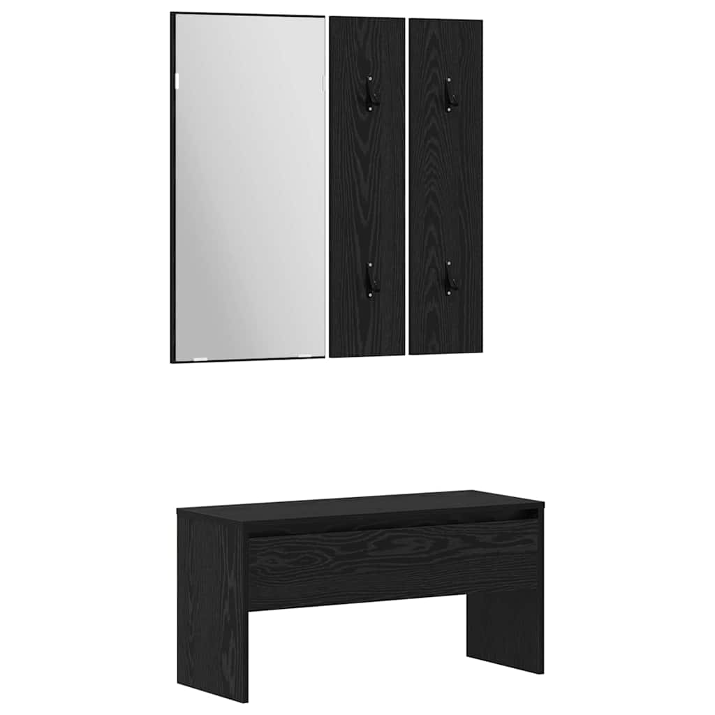 vidaXL Flurmöbel-Set Wandmontiert mit Spiegel 6 pcs Holzwerkstoff