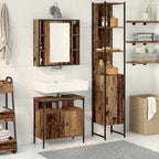 vidaXL Badezimmermöbel-Set mit Regal 3 pcs Altholz Holzwerkstoff