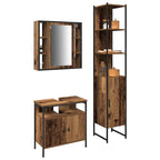 vidaXL Badezimmermöbel-Set mit Regal 3 pcs Altholz Holzwerkstoff