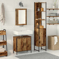 vidaXL Badezimmermöbel-Set mit Regal mit Tür 3 pcs Braun Holzwerkstoff