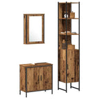 vidaXL Badezimmermöbel-Set mit Regal mit Tür 3 pcs Braun Holzwerkstoff