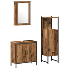 vidaXL Badezimmermöbel Set mit Speicher 3 pcs Braun 33 x 33 x 120.5 cm