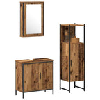 vidaXL Badezimmermöbel Set mit Speicher 3 pcs Braun 33 x 33 x 120.5 cm