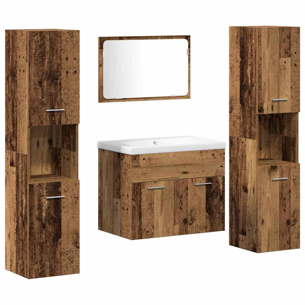 vidaXL Aufbewahrungsset Wandmontiert 4 pcs Holzwerkstoff