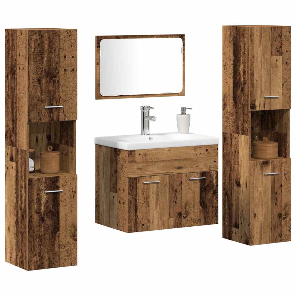 vidaXL Aufbewahrungsset Wandmontiert 4 pcs Holzwerkstoff