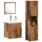 vidaXL Badezimmermöbel-Set mit Schubladen 4 pcs Altholz Holzwerkstoff