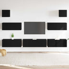 vidaXL TV-Schrankset 7 pcs Schwarz Eichen-Optik 100 x 30 x 30 cm