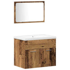 vidaXL Badezimmermöbel-Set mit Regal mit Tür 4 pcs Braun Holzwerkstoff