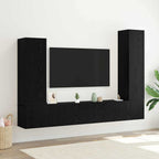 vidaXL TV-Schrankset 4 pcs Schwarz Eichen-Optik Holzwerkstoff