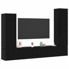 vidaXL TV-Schrankset 4 pcs Schwarz Eichen-Optik Holzwerkstoff