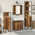 vidaXL Badezimmermöbel Set mit Regal 4 pcs Braun 33 x 33 x 185.5 cm