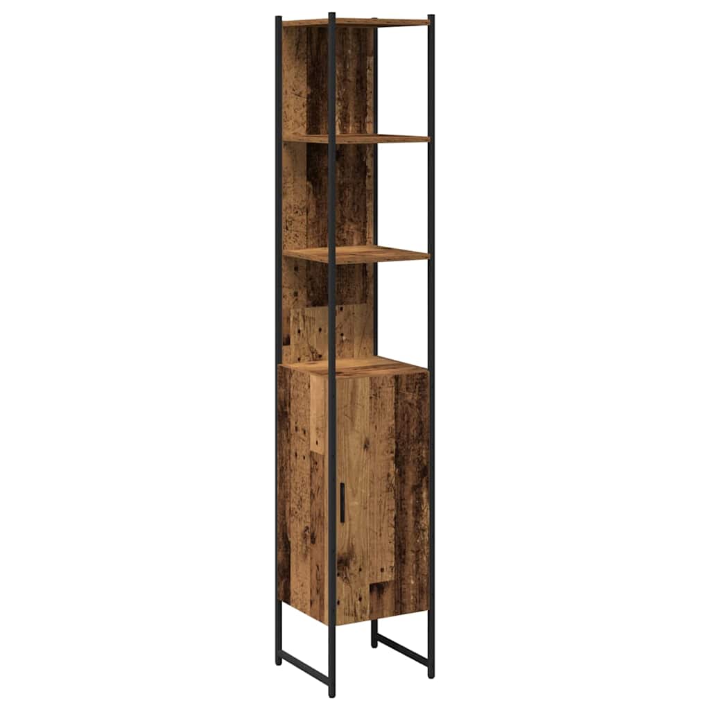 vidaXL Badezimmermöbel Set mit Regal 4 pcs Braun 33 x 33 x 185.5 cm