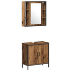 vidaXL Badezimmermöbel Set mit Regal 4 pcs Braun 33 x 33 x 185.5 cm