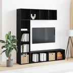 vidaXL Bücherregal 3 pcs Schwarz Eichen-Optik 36 x 30 x 143 cm