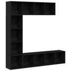 vidaXL Bücherregal 3 pcs Schwarz Eichen-Optik 36 x 30 x 143 cm