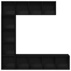 vidaXL Bücherregal 3 pcs Schwarz Eichen-Optik 36 x 30 x 143 cm