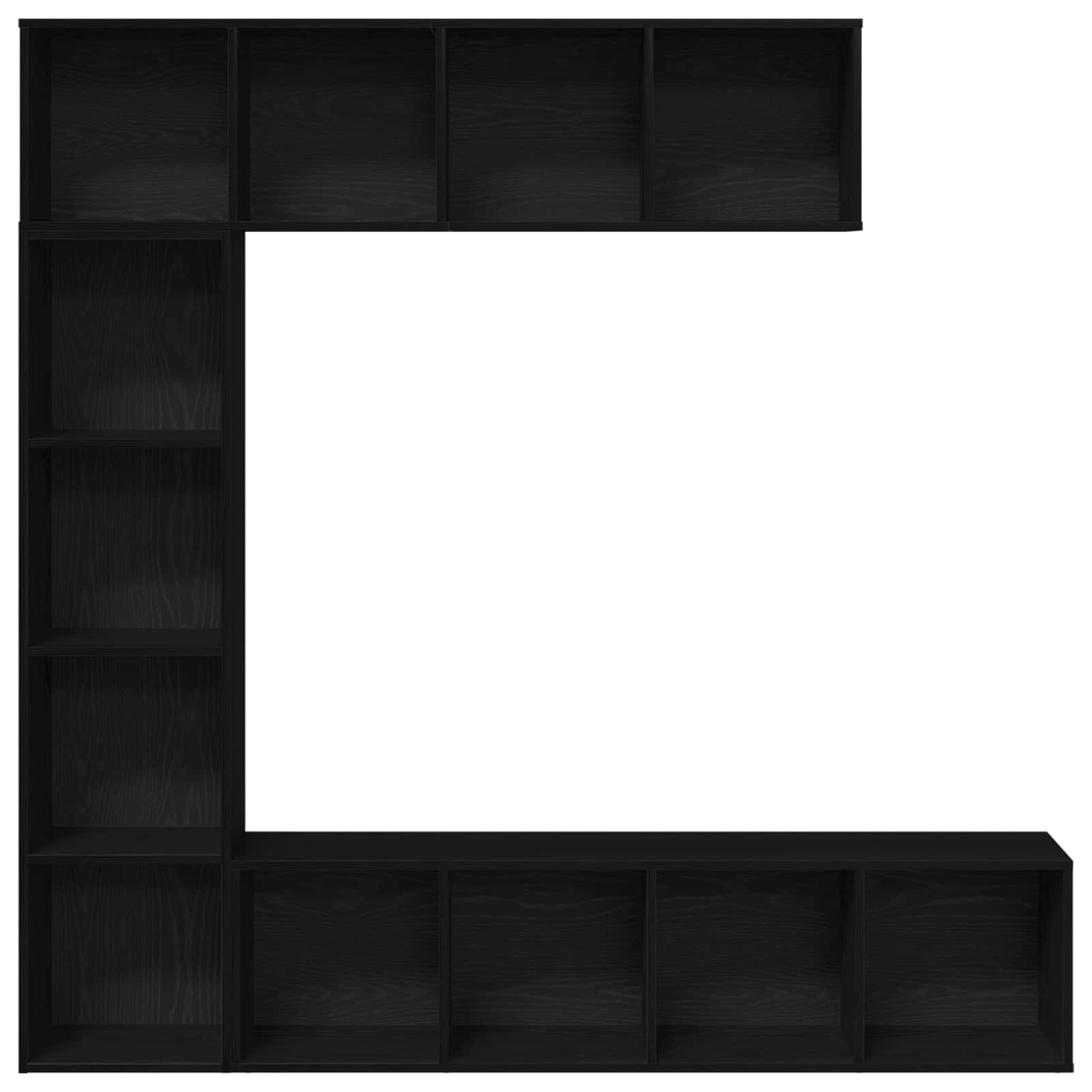 vidaXL Bücherregal 3 pcs Schwarz Eichen-Optik 36 x 30 x 143 cm