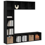 vidaXL Bücherregal 3 pcs Schwarz Eichen-Optik 36 x 30 x 143 cm