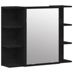 vidaXL Badezimmermöbel-Set mit Regal 3 pcs Schwarz 30 x 30 x 99,5 cm