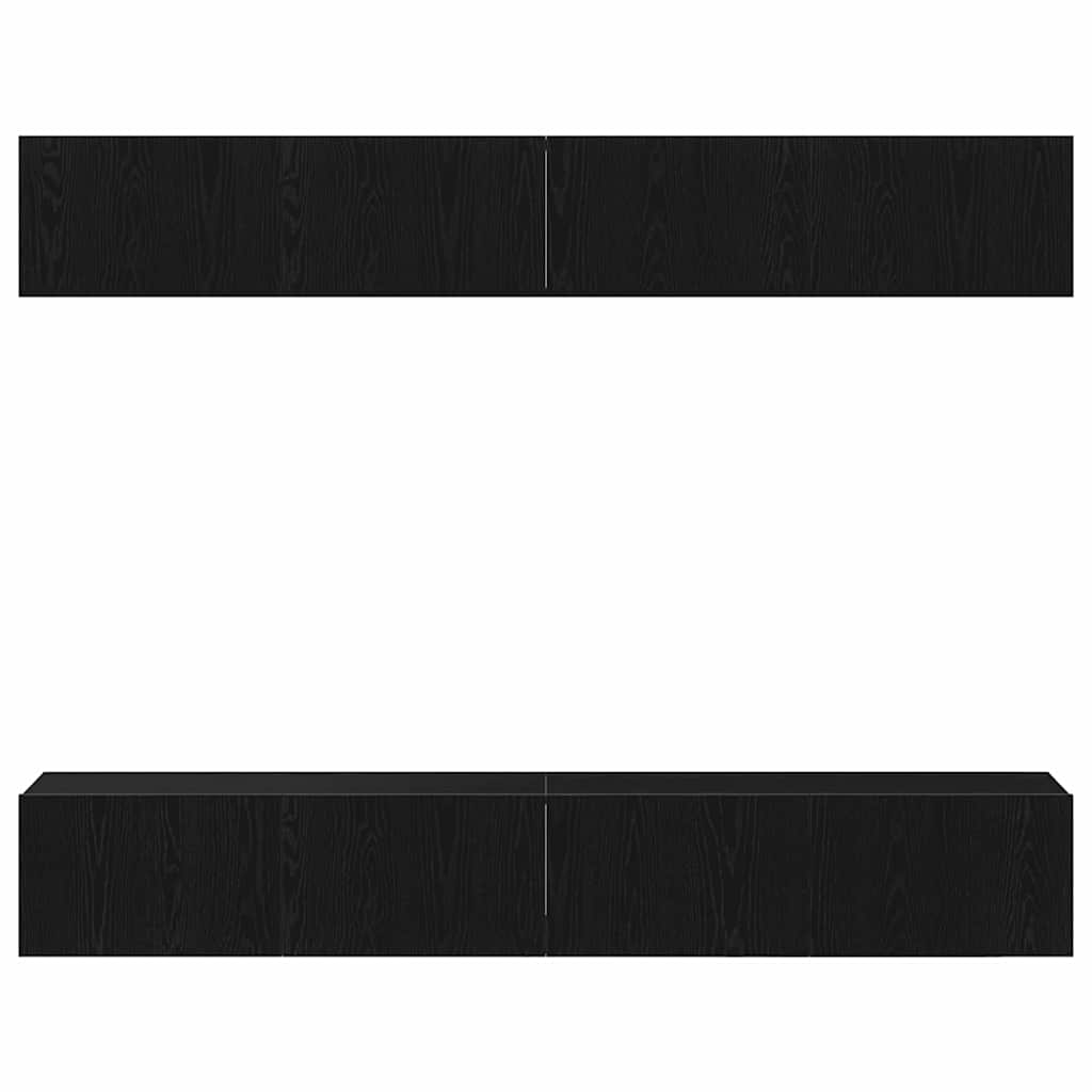 vidaXL TV-Schrankset 4 pcs Schwarz Eichen-Optik 100 x 30 x 30 cm