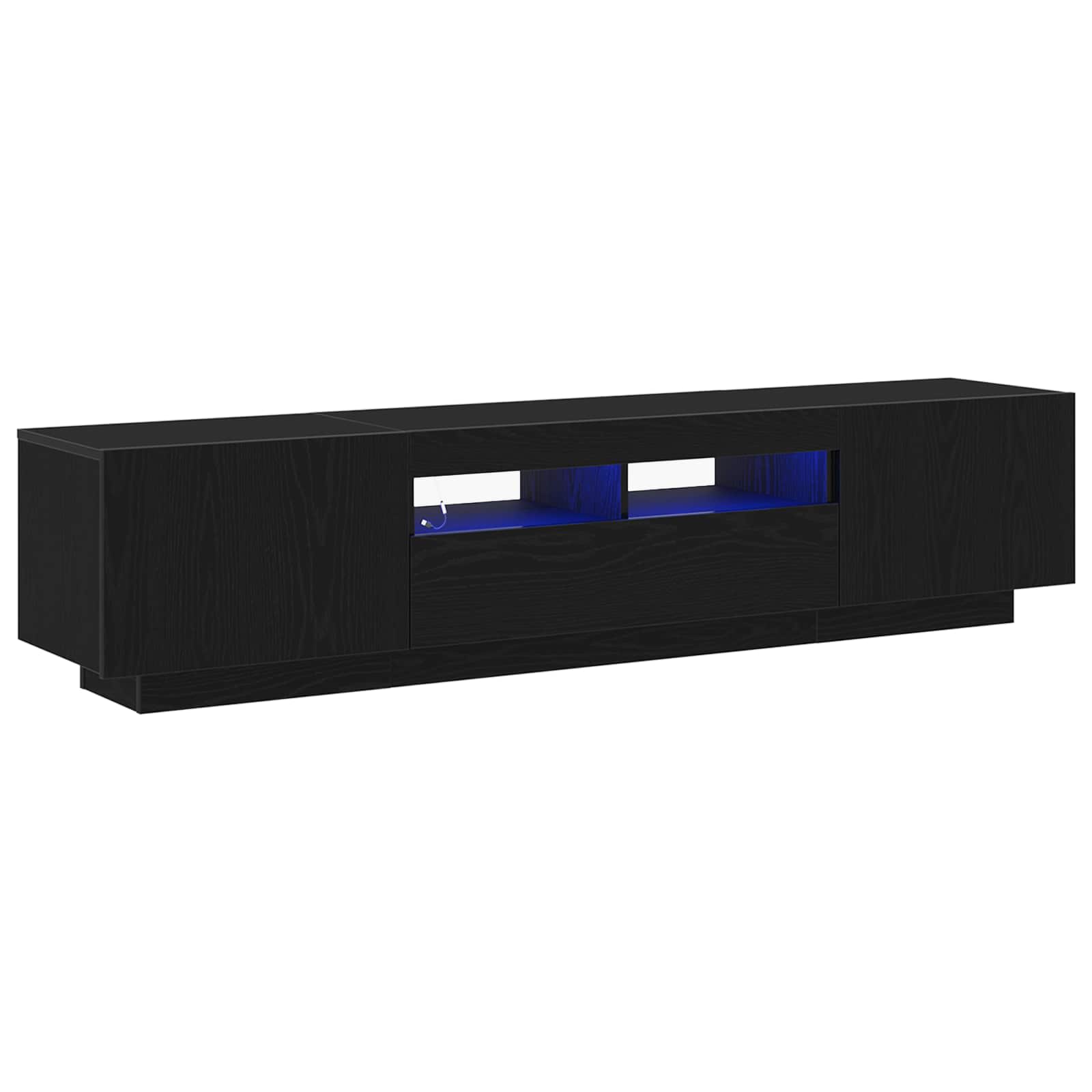 vidaXL TV-Schrankset 2 pcs Schwarz 180 x 35 x 40 cm Holzwerkstoff