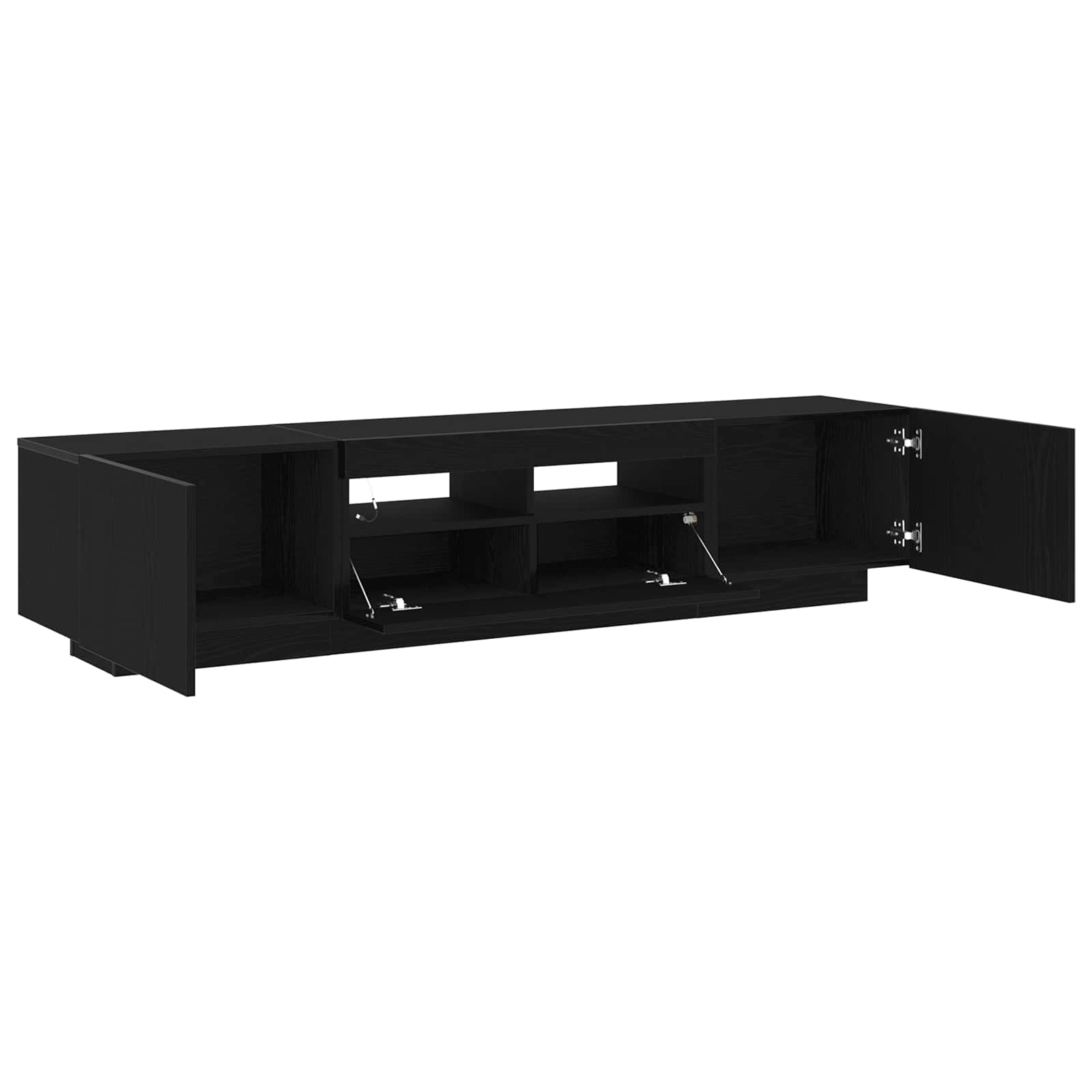 vidaXL TV-Schrankset 2 pcs Schwarz 180 x 35 x 40 cm Holzwerkstoff