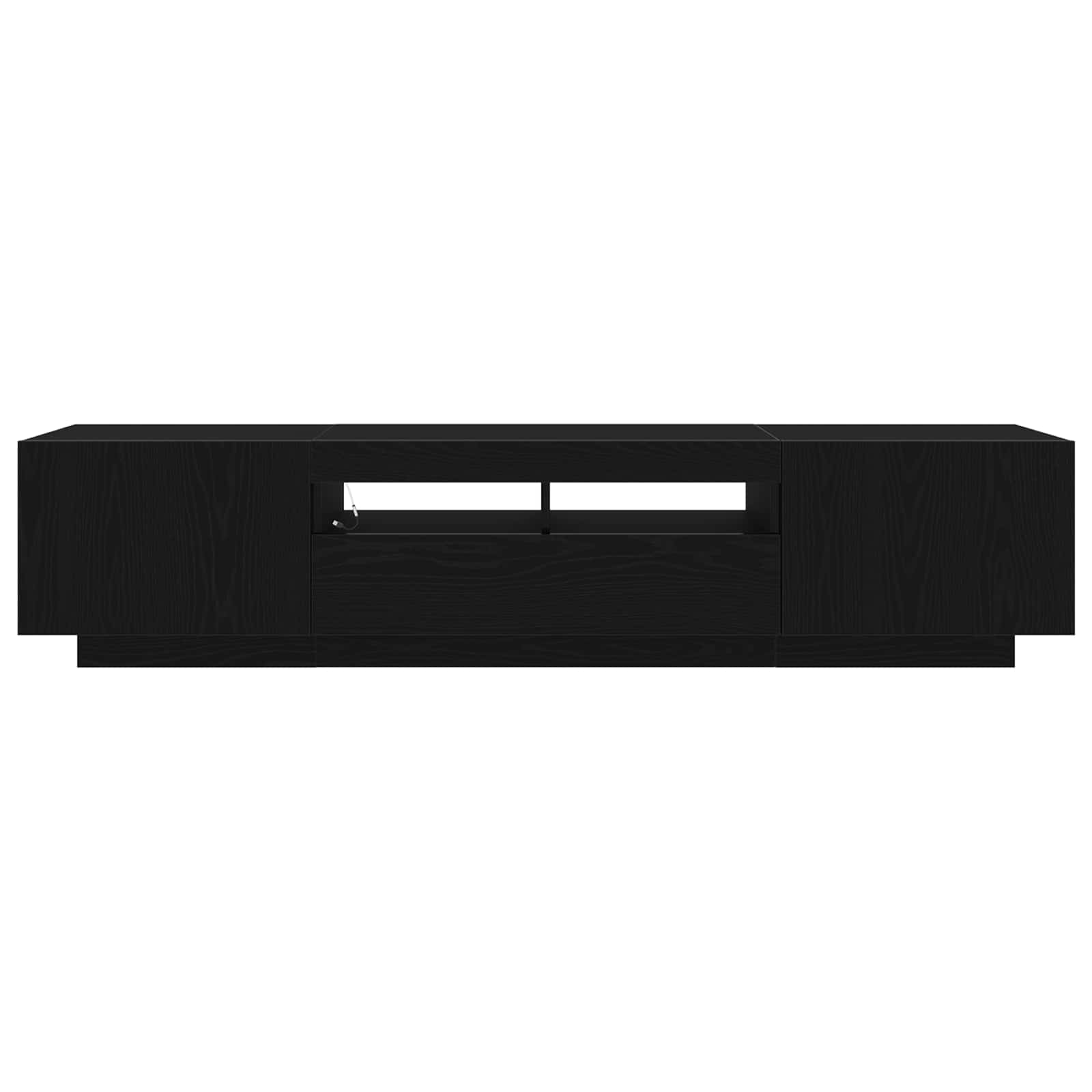 vidaXL TV-Schrankset 2 pcs Schwarz 180 x 35 x 40 cm Holzwerkstoff