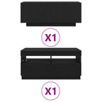 vidaXL TV-Schrankset 2 pcs Schwarz 180 x 35 x 40 cm Holzwerkstoff