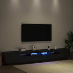 vidaXL TV-Schrankset 3 pcs Schwarz 260 x 35 x 40 cm Holzwerkstoff
