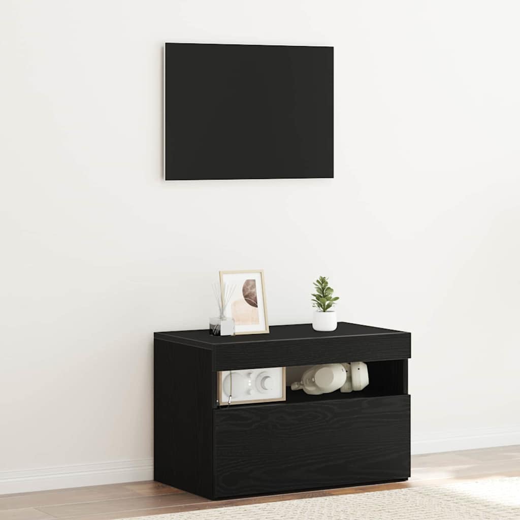 vidaXL Nachttisch Schwarz Eichen-Optik 60 x 35 x 40 cm Holzwerkstoff