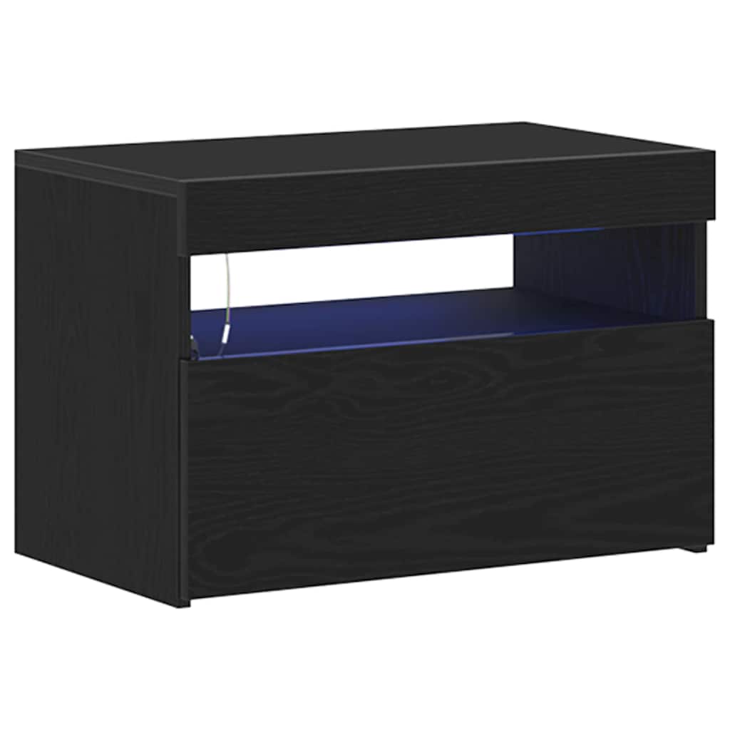 vidaXL Nachttisch Schwarz Eichen-Optik 60 x 35 x 40 cm Holzwerkstoff