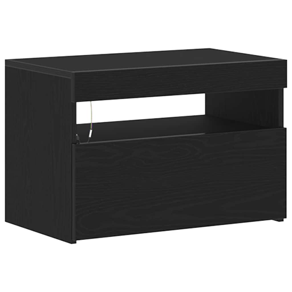 vidaXL Nachttisch Schwarz Eichen-Optik 60 x 35 x 40 cm Holzwerkstoff