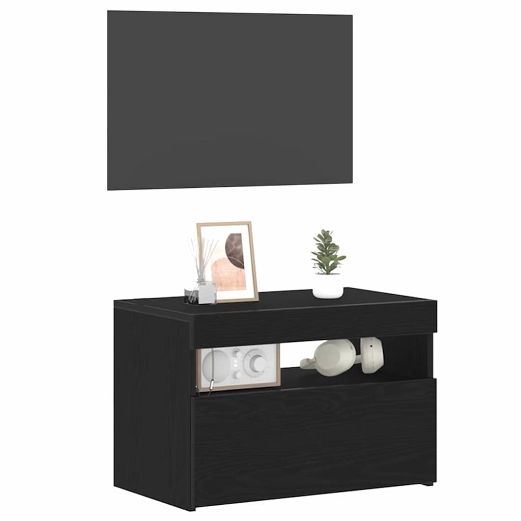 vidaXL Nachttisch Schwarz Eichen-Optik 60 x 35 x 40 cm Holzwerkstoff