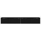 vidaXL Wandmontierter Schrank 2 pcs Schwarz Eichen-Optik Holzwerkstoff