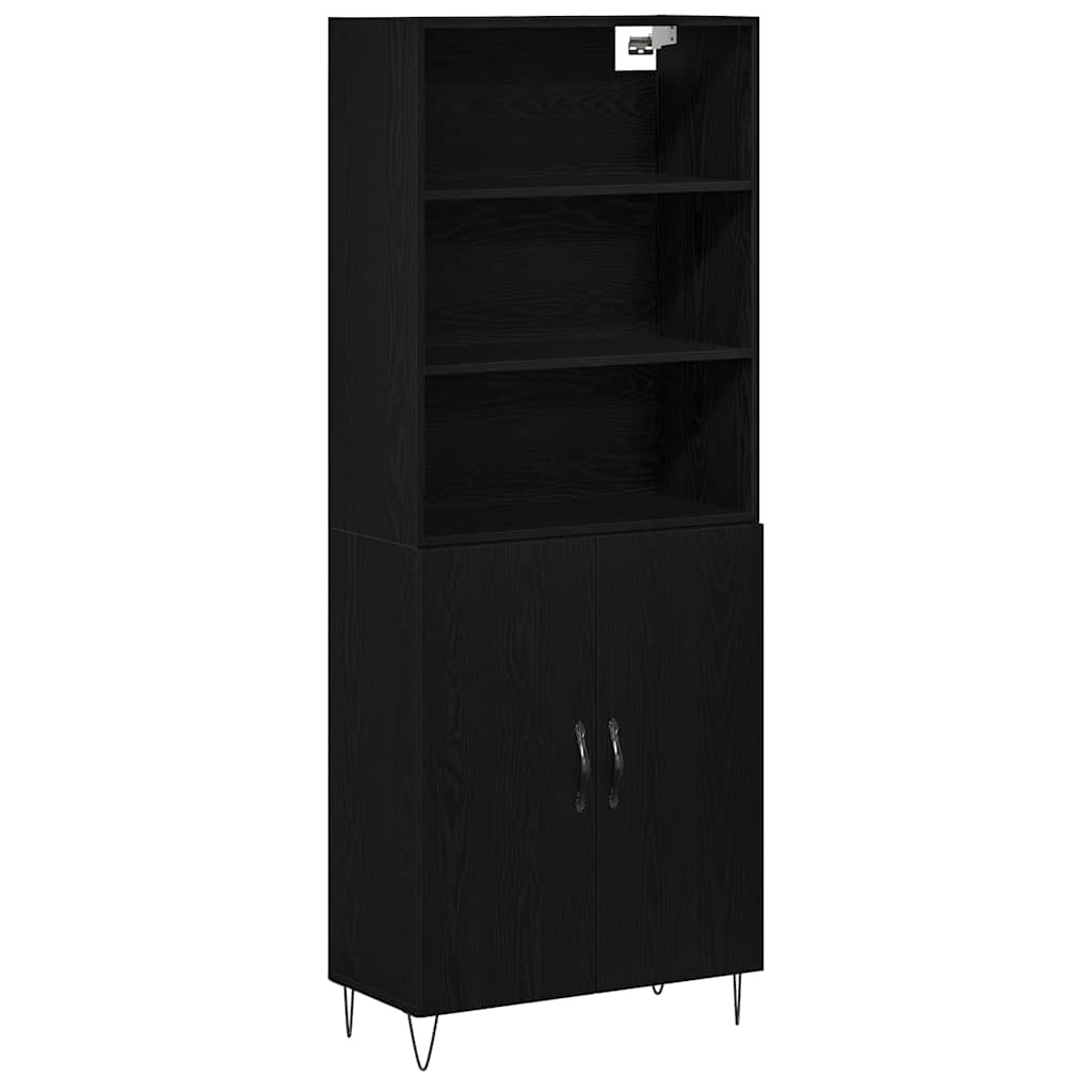 vidaXL Highboard 2 pcs Schwarz Eichen-Optik Holzwerkstoff