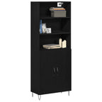 vidaXL Highboard 2 pcs Schwarz Eichen-Optik Holzwerkstoff